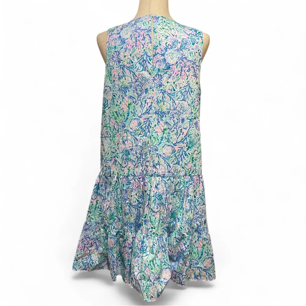 Lilly Pulitzer Trina Dress Surf Blue Soleil It On Me Preppy Dress Womens Medium - Picture 3 of 9